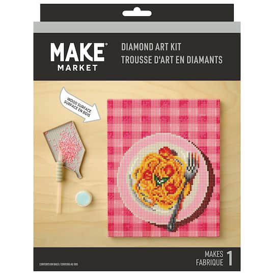 8" x 10" Pasta Noodles Wood Plank Diamond Art Kit by Make Market®